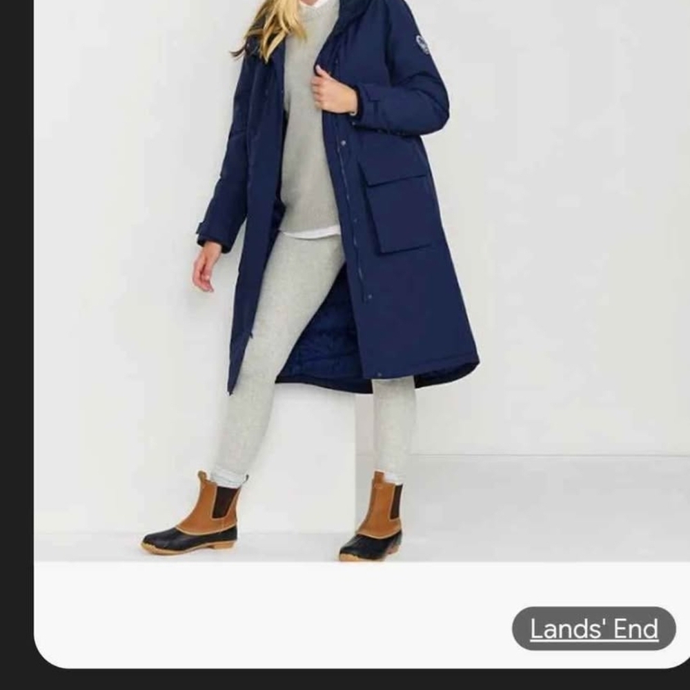 Lands' End Navy Blue Winter Coat NWT